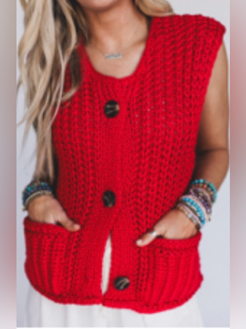 Three Bird Nest Knit Sweater Vest - NWOT
